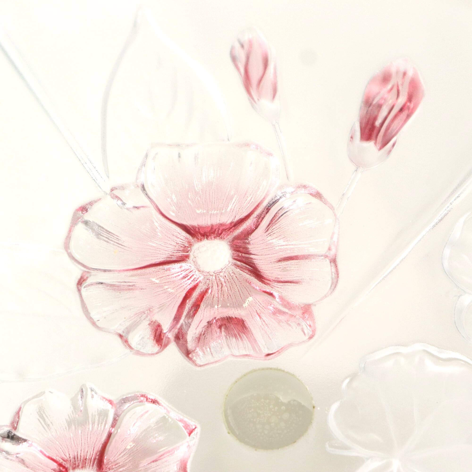 Vintage Glass Cake Stand Cake Plateau Flowers Mikasa Calypso