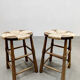 Vintage Brutalist French rope stool Wabi Sabi