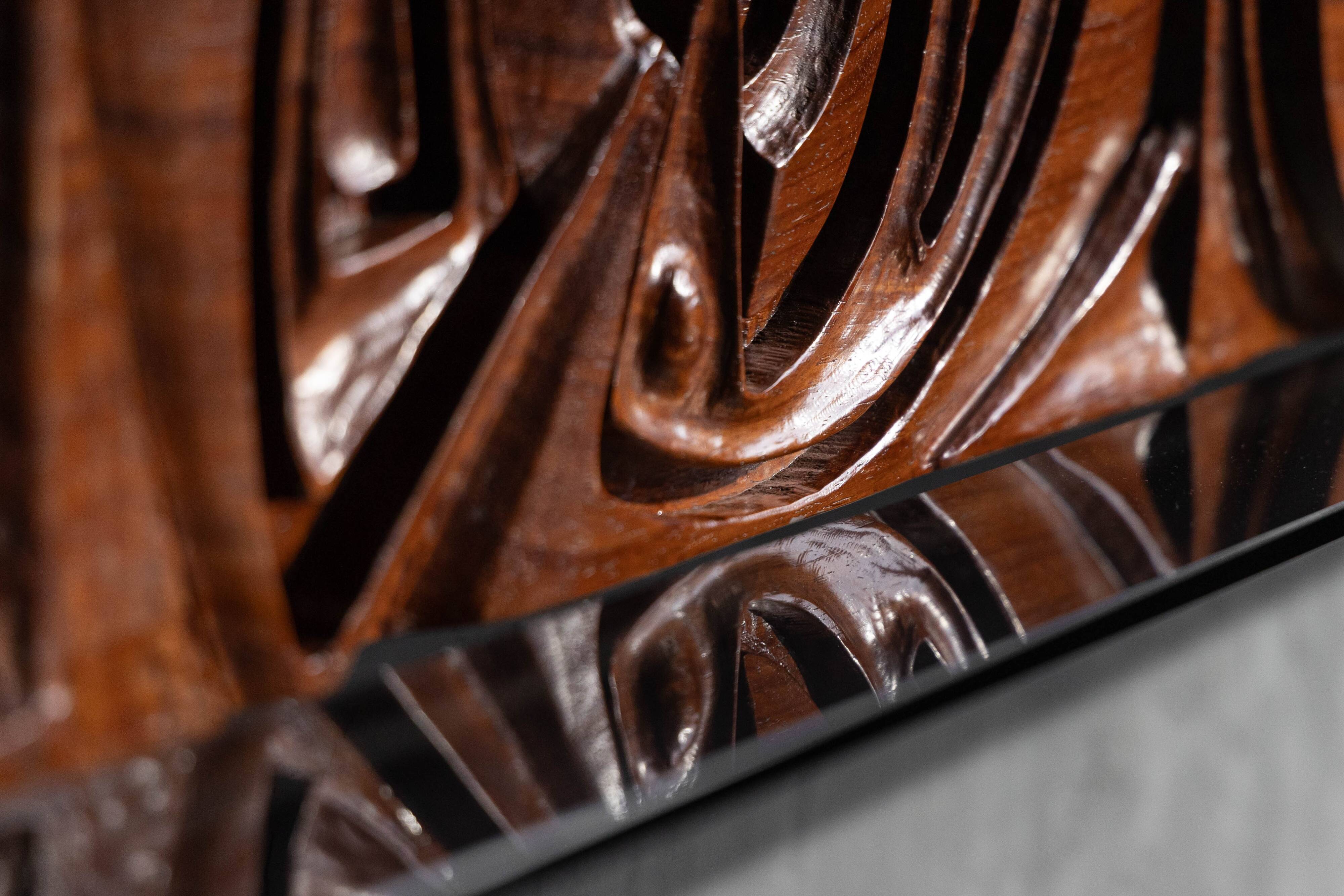 Carved wooden wall panel by Gianni Pinna, Italy, 1970s