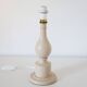 Vintage table lamp, turned wooden base and "mimosa" printed lampshade