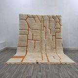 Handwoven natural wool rug, size 1.4/2.6 m.