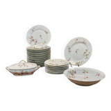 1950s Limoges Porcelain Floral Dinner Service - 31 Pieces