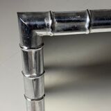 Large faux bamboo mirror chrome