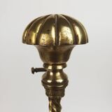 Pair of neo-gothic style bronze andirons