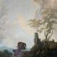 19th Century Italian School: oil on canvas painting "The Diligence"