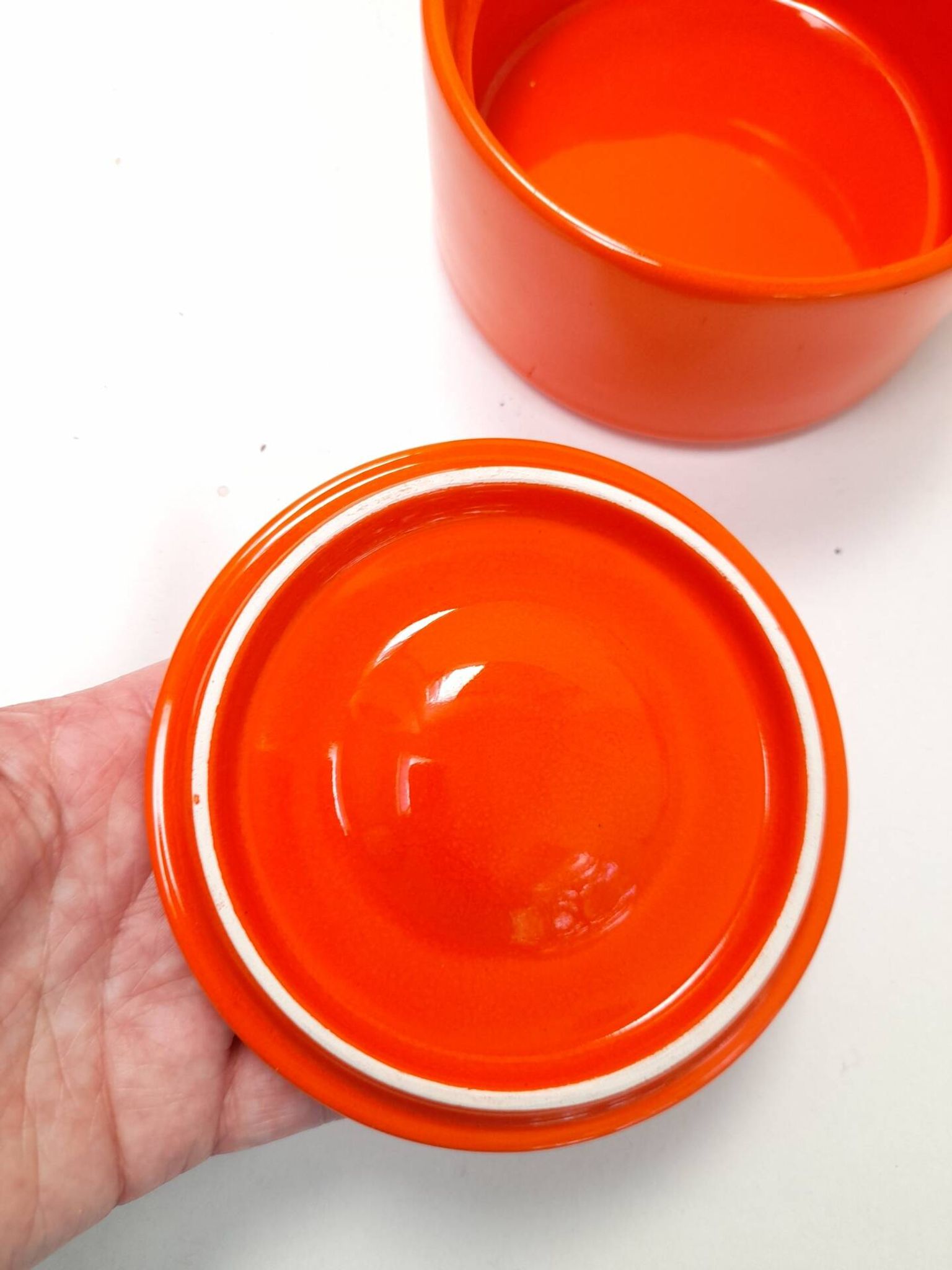 Boite en céramique orange Pino Spagnolo pour Sicart