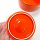 Orange ceramic box Pino Spagnolo for Sicart