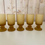 Service de 5 verres à pied dépolis