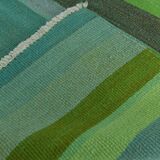 7x9 Shades Of Green Vintage Kilim Rug, 213x281Cm