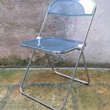 Plia chair in blue plexiglass by Giancarlo Piretti for Castelli