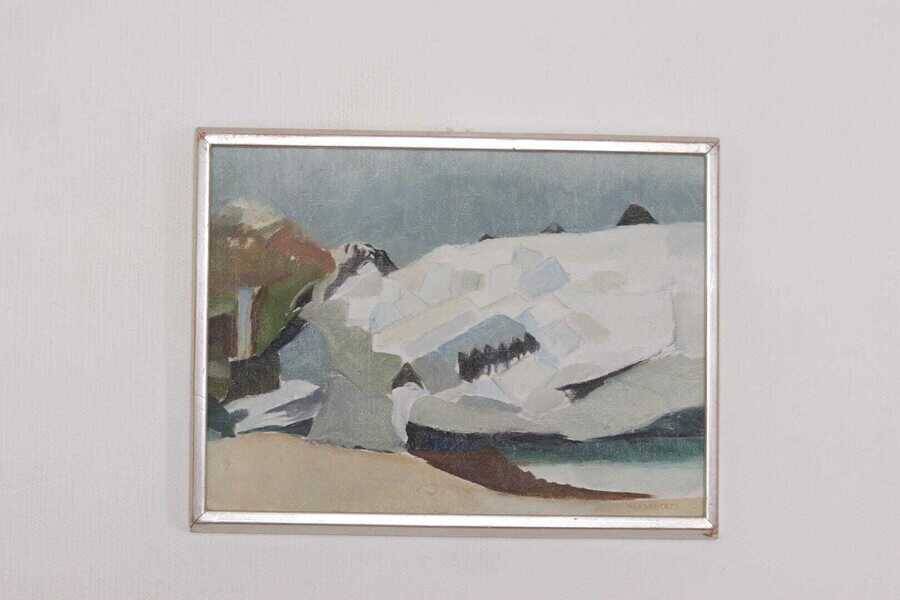 Original oil on canvas “Myrdalsjökull, Iceland” by Rolf Nordengren. Vintage & framed – 53 × 40 cm