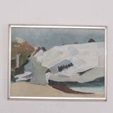 Original oil on canvas “Myrdalsjökull, Iceland” by Rolf Nordengren. Vintage & framed – 53 × 40 cm