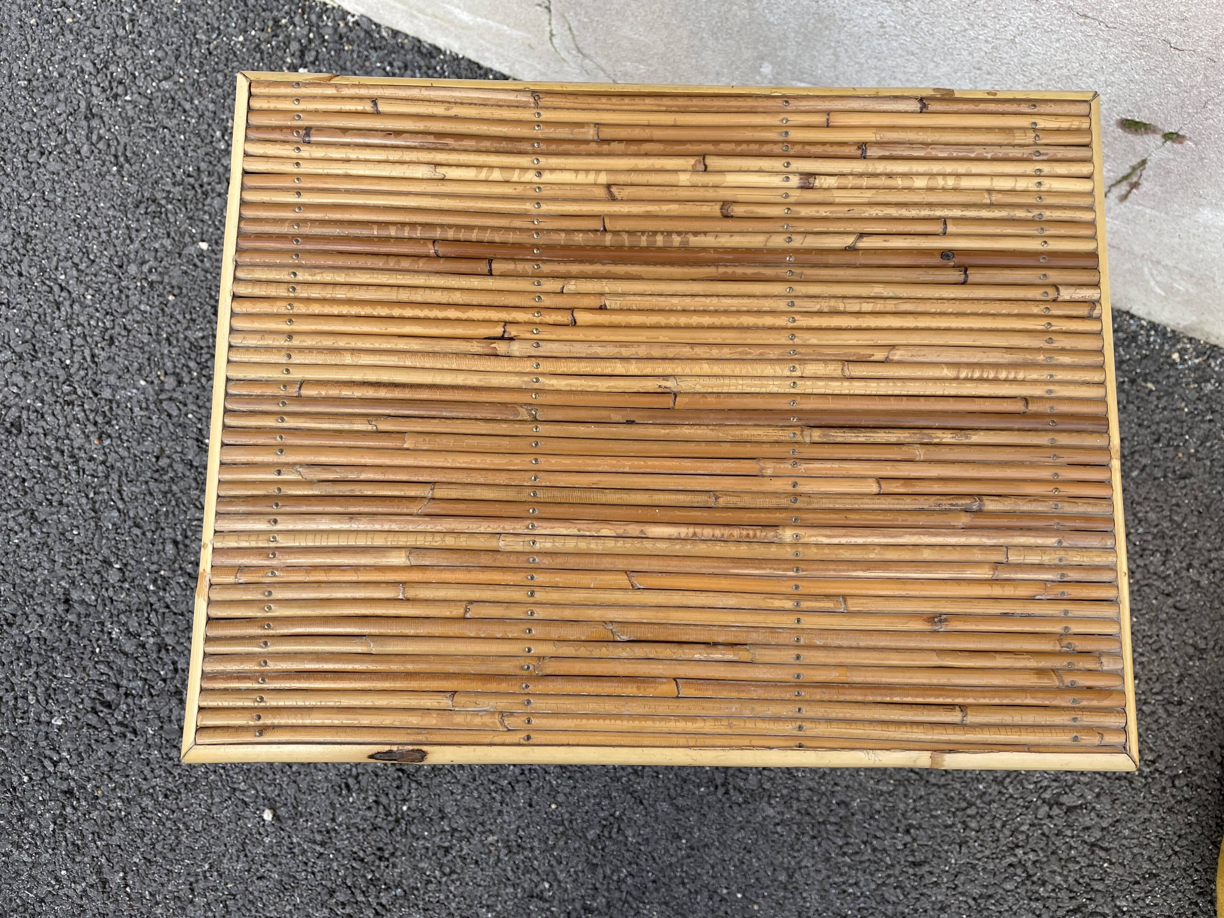 Rattan bedside and bamboo