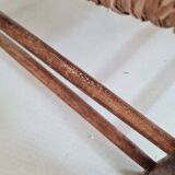 Paire fauteuils en bois et paille