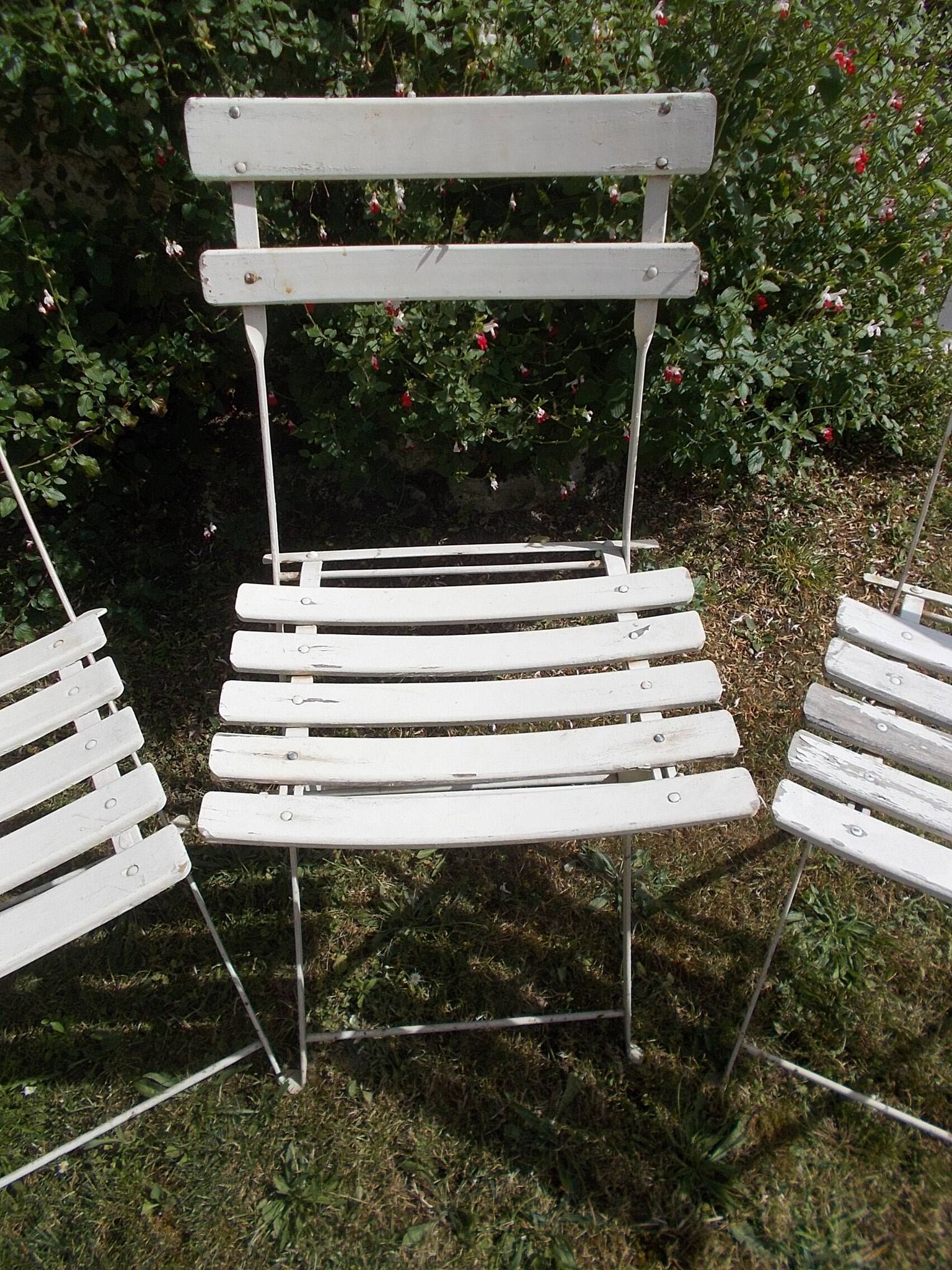 Set of 3 folding garden chairs