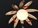 Chandelier with metal leaves and tassels