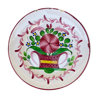 Assiette ancienne à motif floral