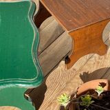 2 vintage wooden bar stools