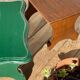 2 vintage wooden bar stools