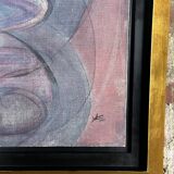 Painting / oil on canvas abstract face signed and dated 1981