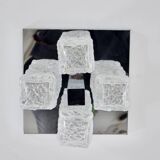 Brutalist “Ice glass” ceiling lamp.