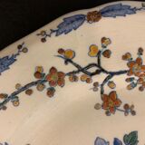 11 flat plates Rooster with Peonies, Gien earthenware