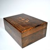 Boite coffret ancien en marqueterie de bois