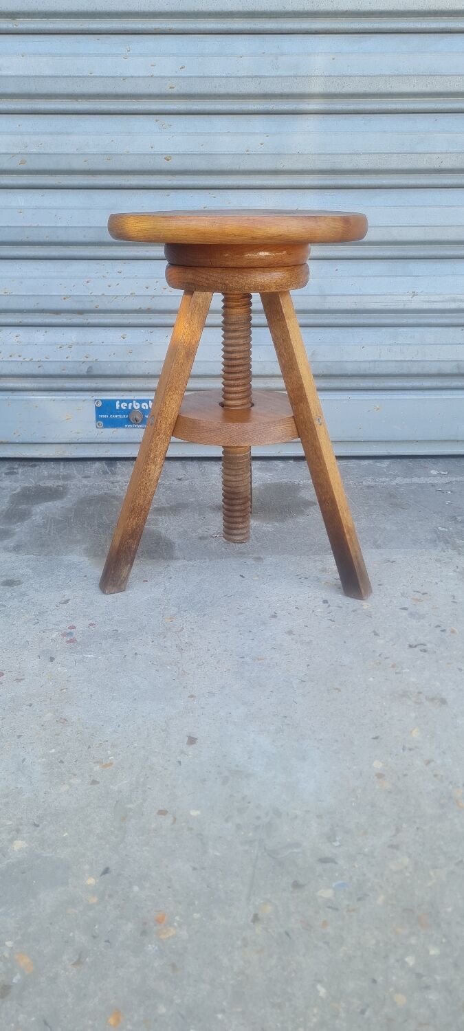 Solid wood screw workshop stool
