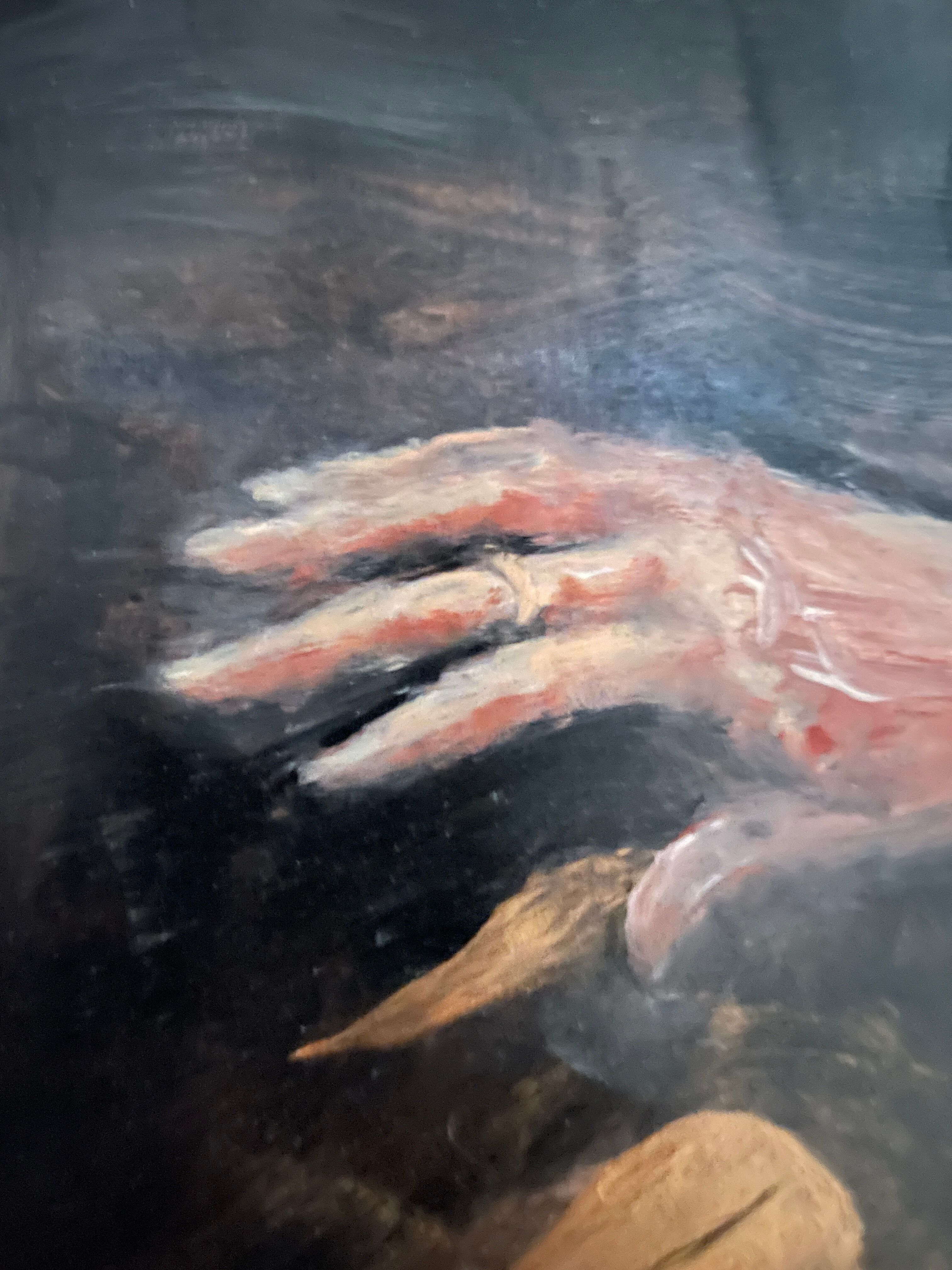 Oil painting on wood signed “golden autumn leaves”