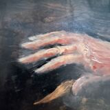 Oil painting on wood signed “golden autumn leaves”