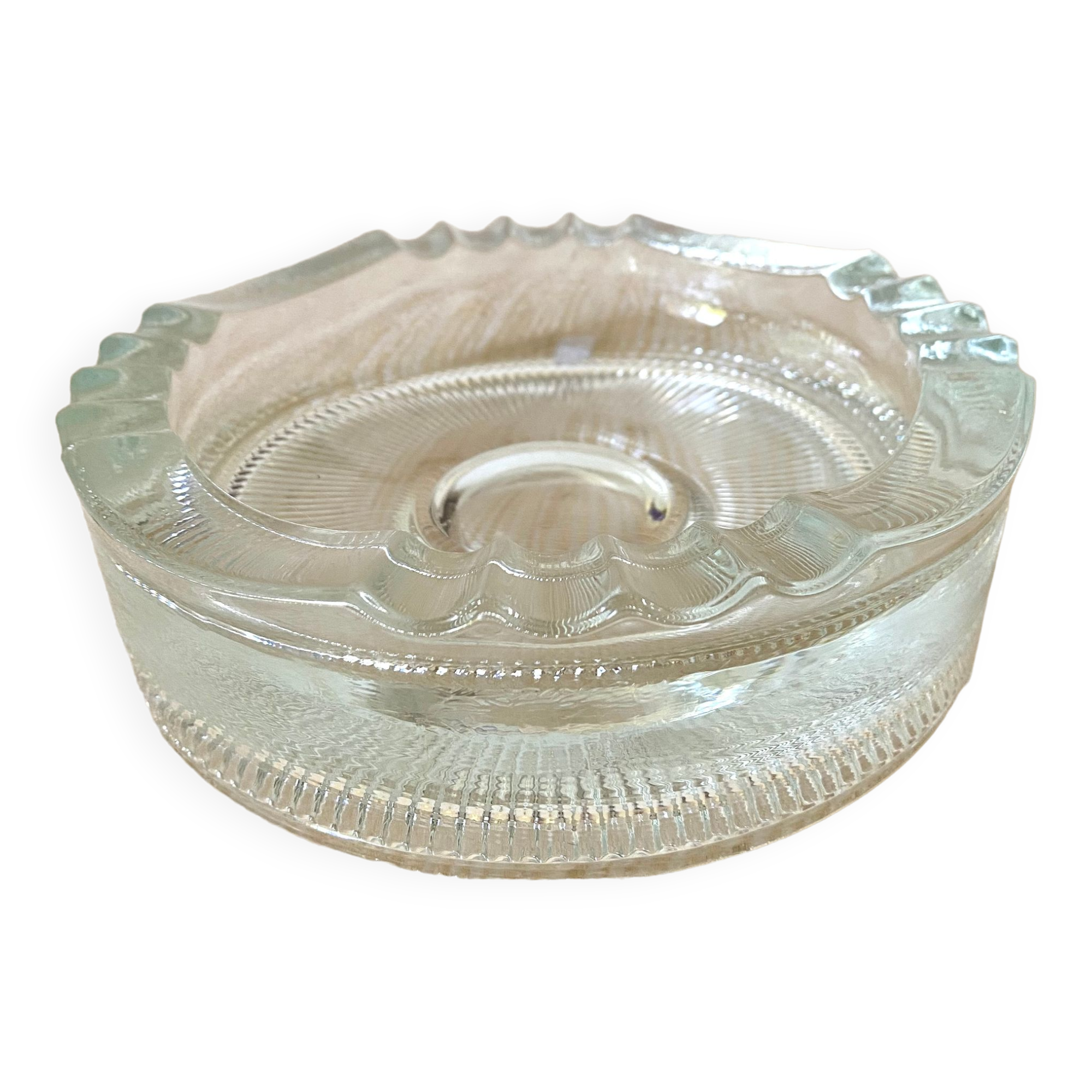 Cendrier vide poche en verre 80's