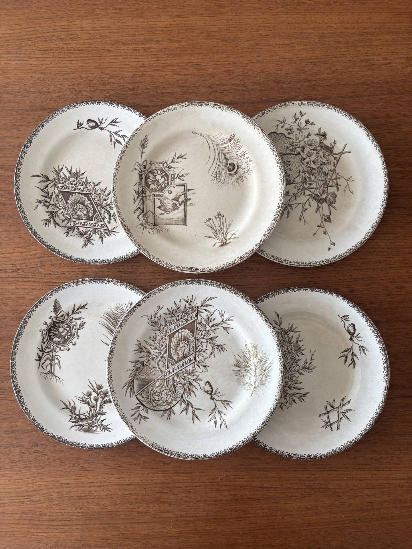 6 dessert plates iron earth sepia Grand Dépôt Earthenware