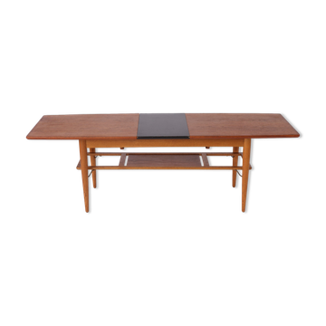 Table basse danoise extensible en teck 1960