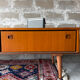 Vintage low Scandinavian sideboard in teak, 1970.
