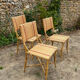 Set de 3 chaises en rotin vintage