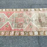 Handmade Distressed Oushak Runner Rug