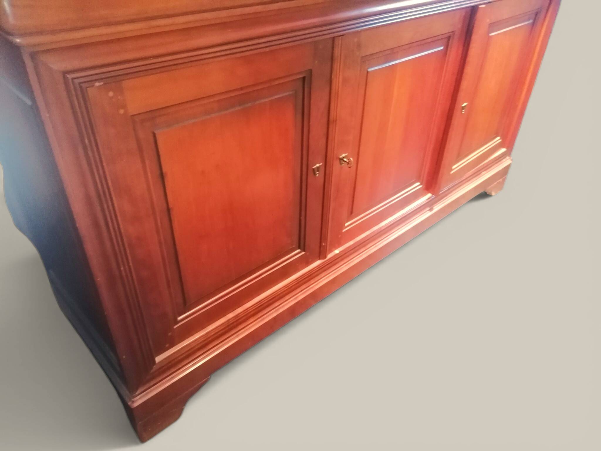 Louis Philippe style sideboard in cherry wood. 1970s.