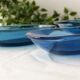 Set de 4 coupelles bleues type Vereco