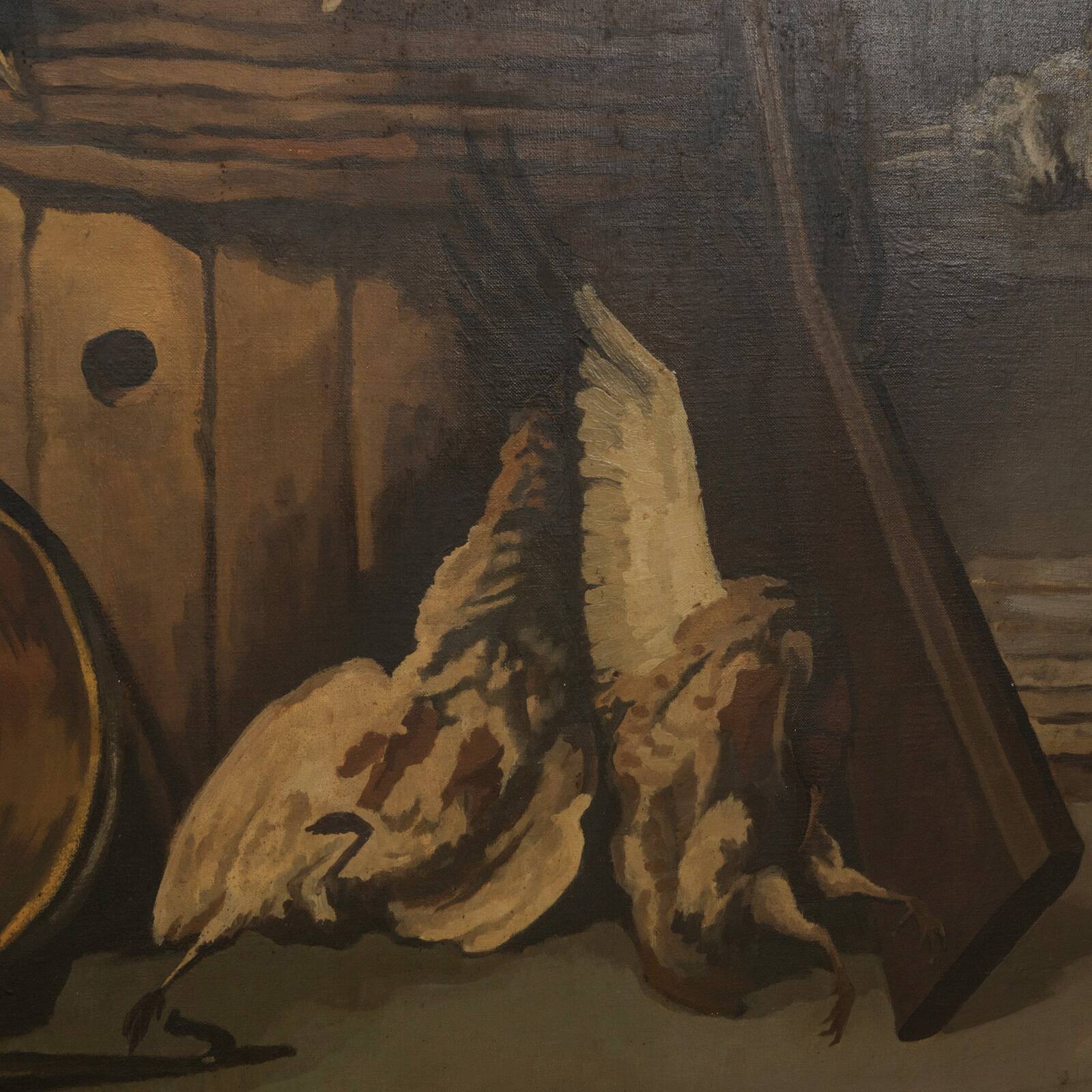 Nature morte de chasse du milieu du siècle, peinture à l'huile