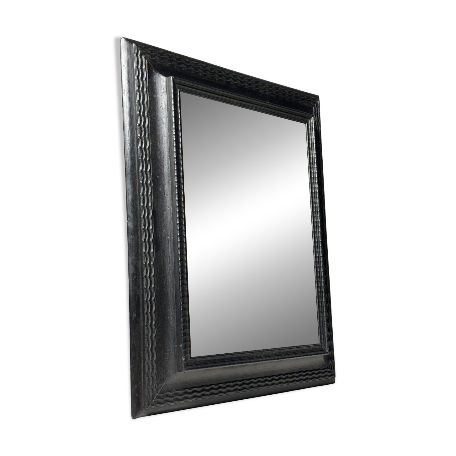 Ripple frame mirror black 20th century