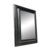 Miroir à cadre ondulé noir du XXe siècle
