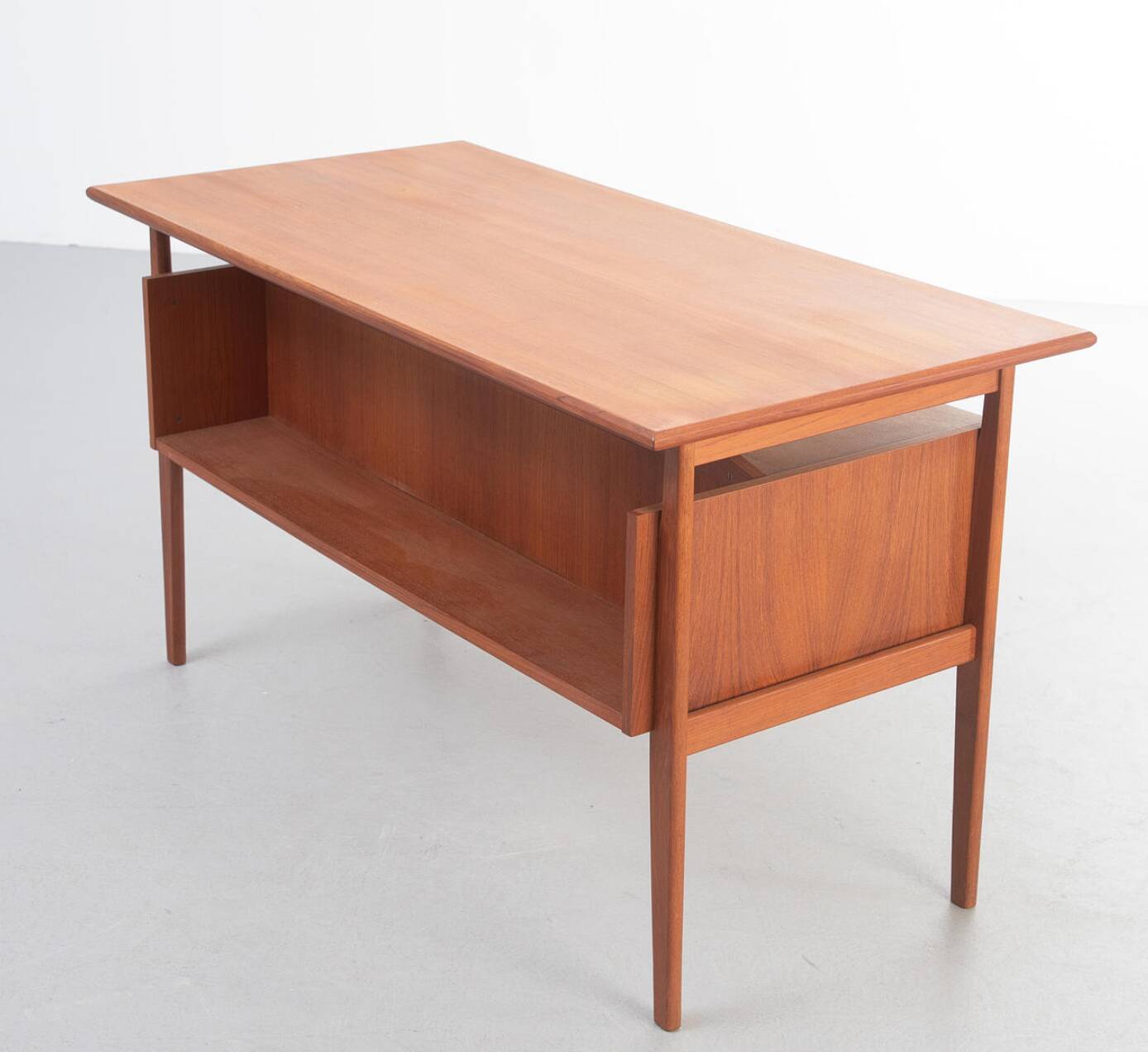 Scandinavian double-sided desk in teak by Gunnar Nielsen