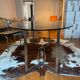 Smoked glass dining table for 8 people