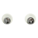Pair of Italian Space Age Chrome and White Wall Lights, 1970s