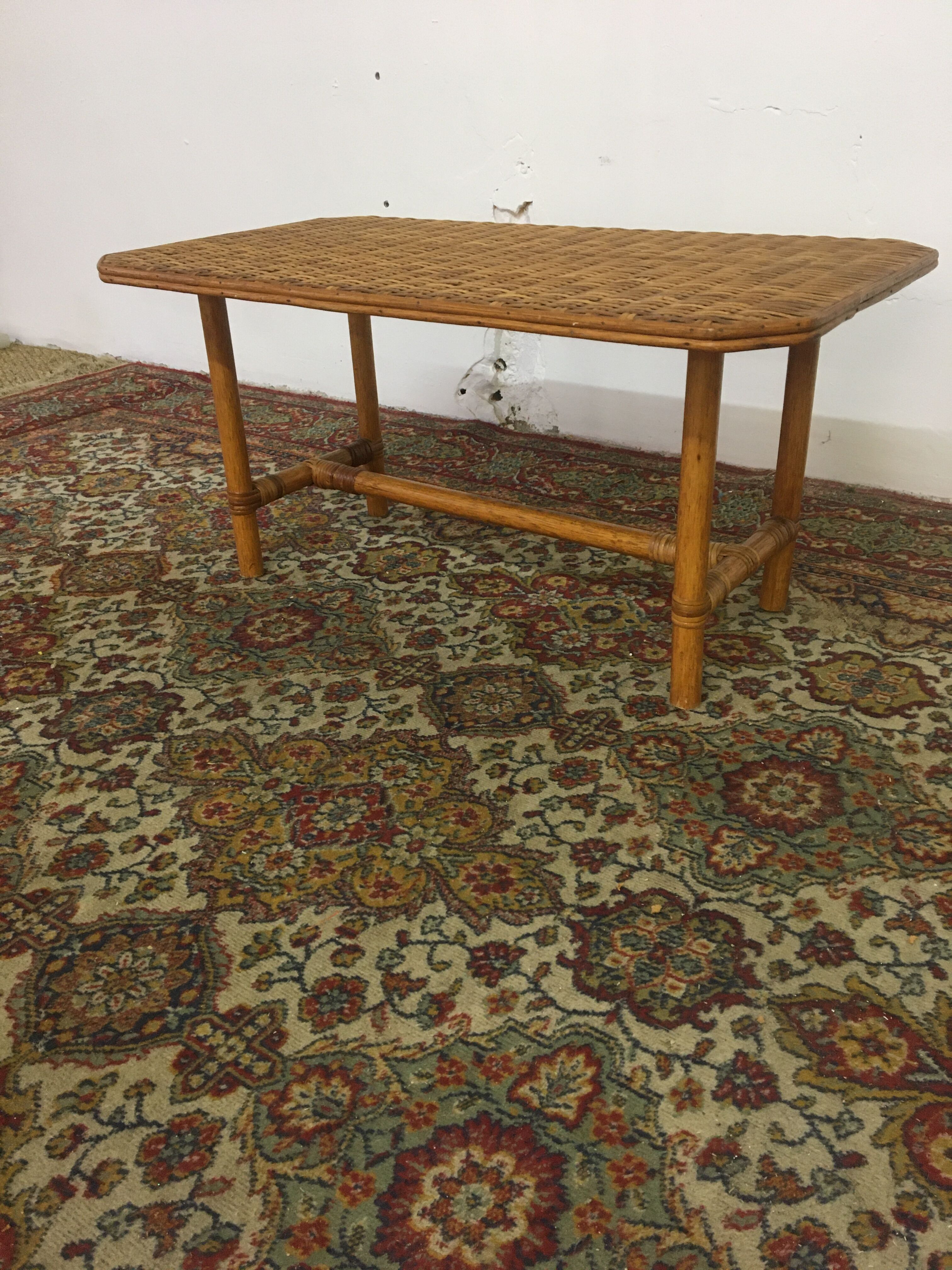 Vintage rattan coffee table