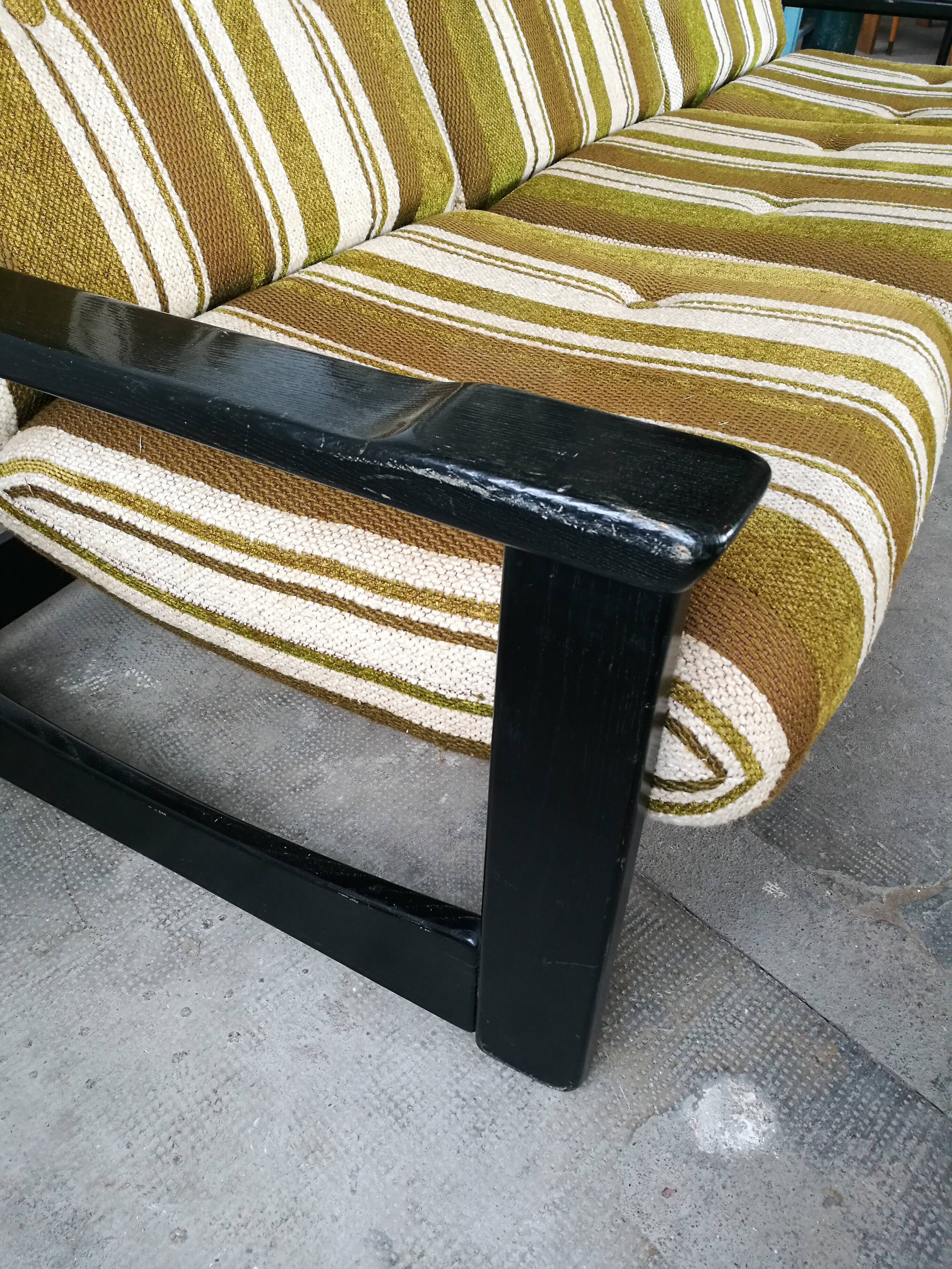 3-seater vintage velvet sofa 1970/1980