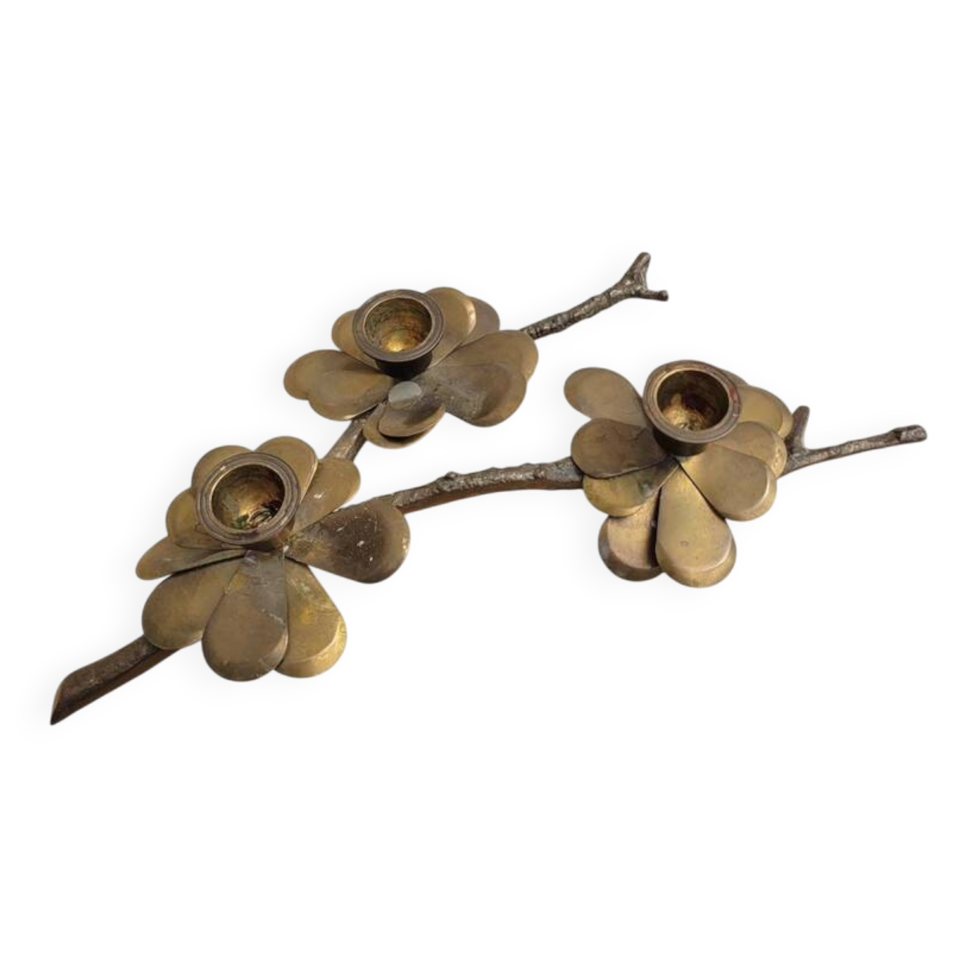 Brass 3-light centerpiece candle holder