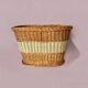 Panier corbeille vintage en osier et scoubidou