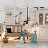 Vintage wooden dresser - linen colors