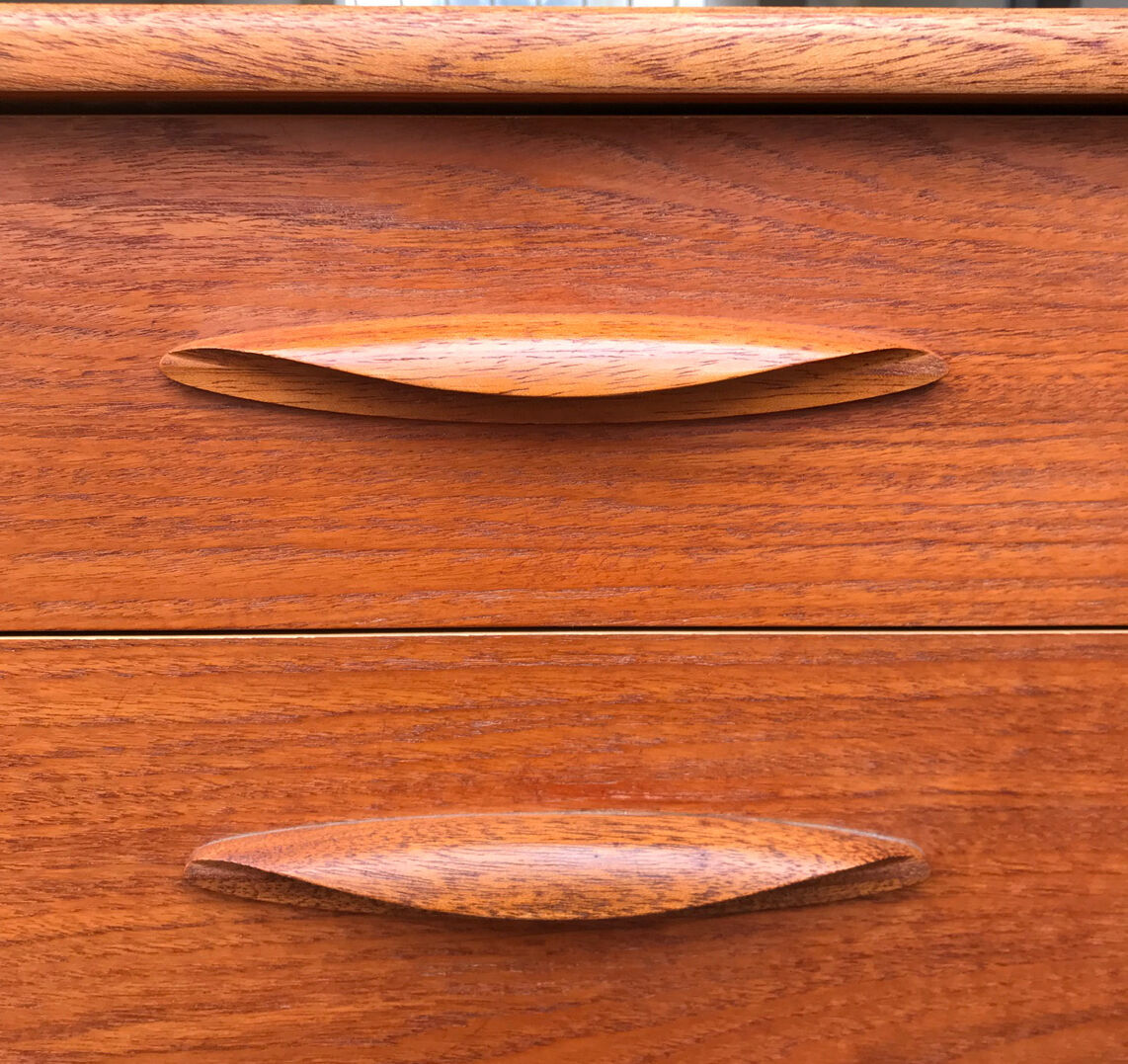 Tall teak chest of drawers from the 1960s